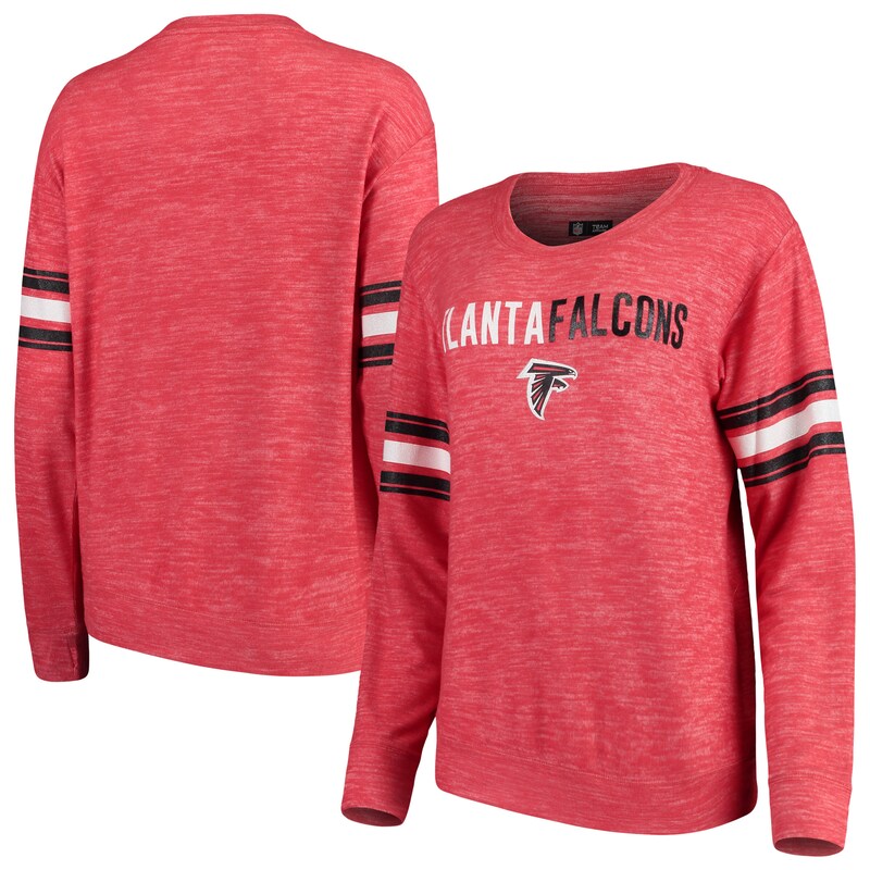 Atlanta Falcons - Mikina dámská - lesklá, tri-blend, space dye, kulatý výstřih, červená