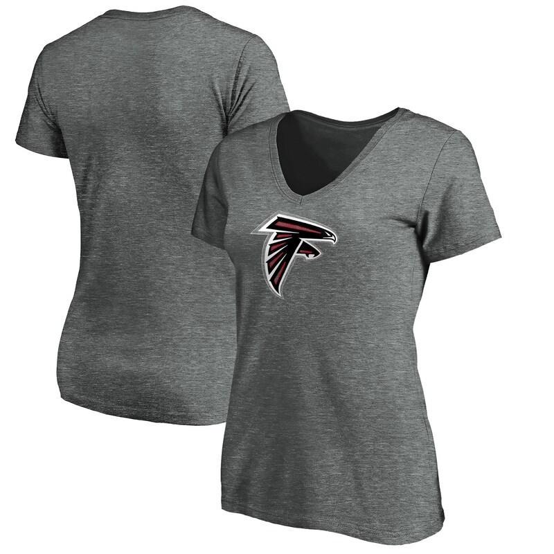 Atlanta Falcons - Tričko "Showtime My Favorite" dámské - žíhané, výstřih do V, šedé