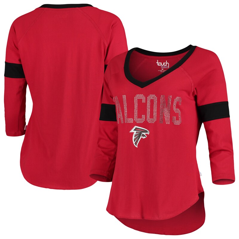 Atlanta Falcons - Tričko "Ultimate Fan" dámské - červené, tříčtvrteční rukáv, raglánové