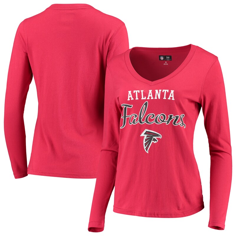 Atlanta Falcons - Tričko "Post Season" dámské - výstřih do V, červené, dlouhý rukáv