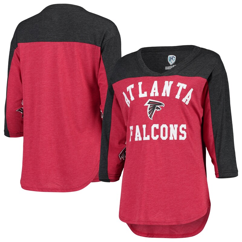 Atlanta Falcons - Tričko "In the Zone" dámské - výstřih do V, tříčtvrteční rukáv, černočervené
