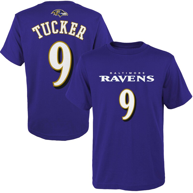 Baltimore Ravens - Tričko "Name & Number" dětské - Justin Tucker, fialové, mainliner
