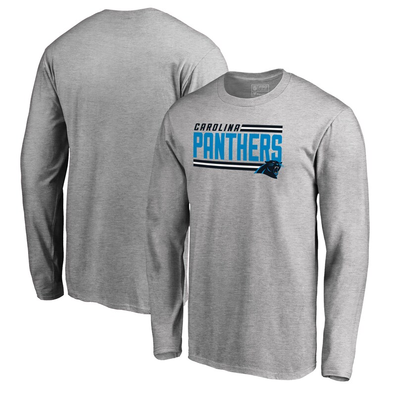Carolina Panthers - Tričko "Iconic On Side" - s pruhy, dlouhý rukáv, popelavé