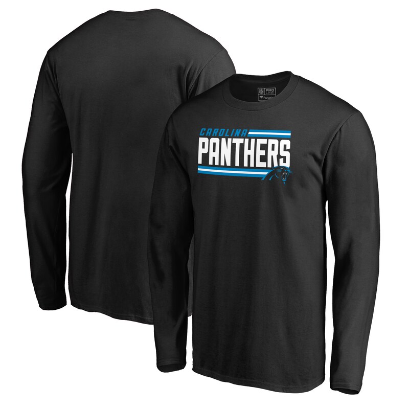 Carolina Panthers - Tričko "Iconic On Side" - s pruhy, dlouhý rukáv, černé
