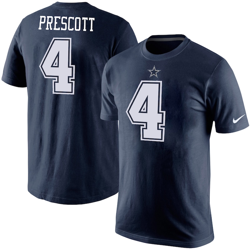 Dallas Cowboys - Tričko "Name & Number" - Dak Prescott, player pride, námořnická modř