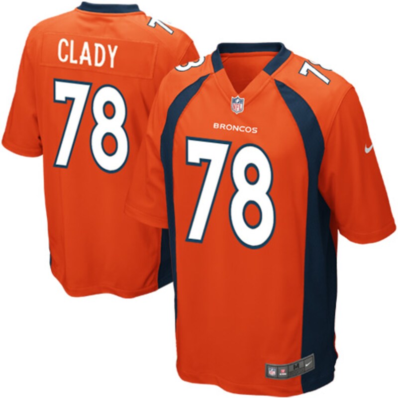 Denver Broncos - Dres fotbalový dětský - oranžový, Ryan Clady