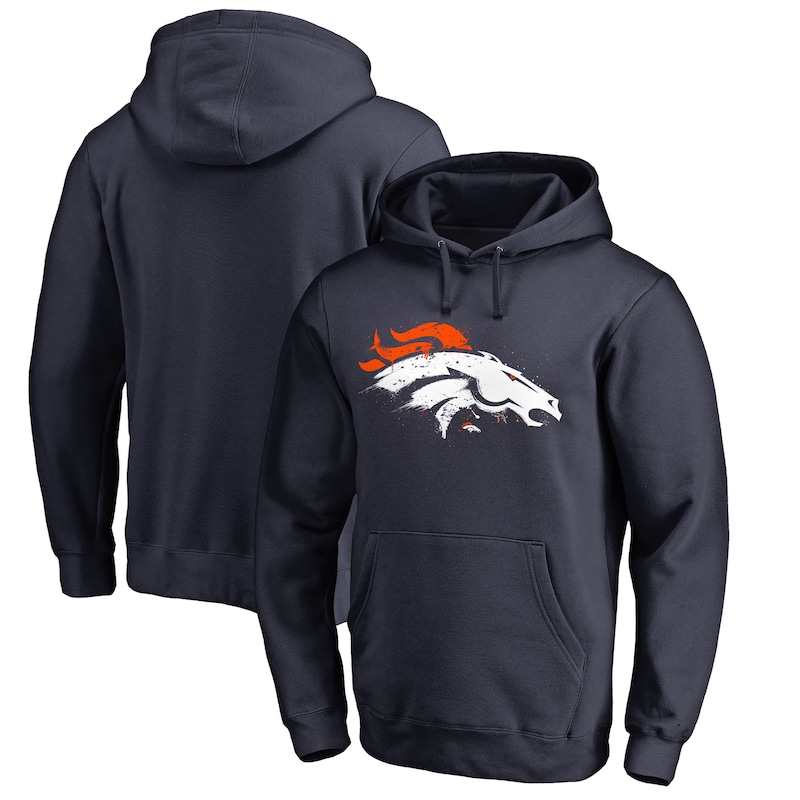 Denver Broncos - Mikina s kapucí "Splatter Logo" - námořnická modř