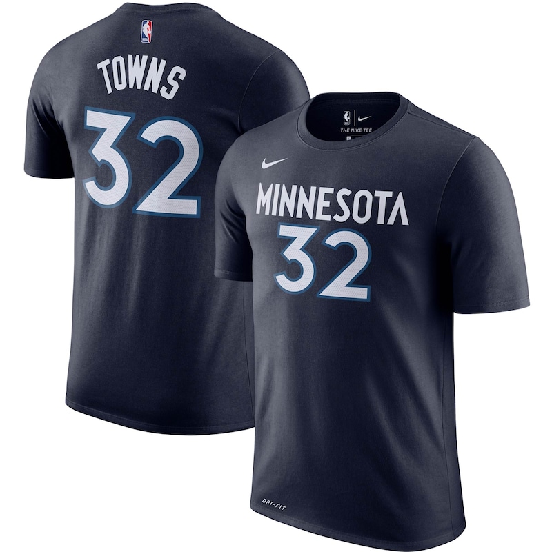 Minnesota Timberwolves - Tričko "Player Name & Number Performance" - Karl-Anthony Towns, námořnická modř