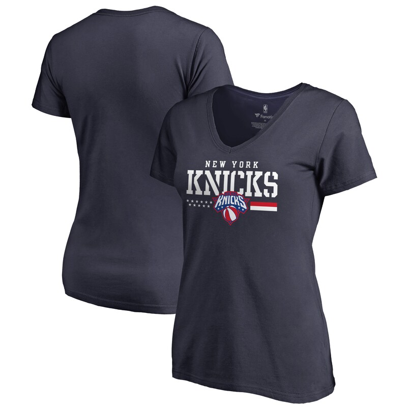 New York Knicks - Tričko "Hoops For Troops" dámské - výstřih do V, námořnická modř