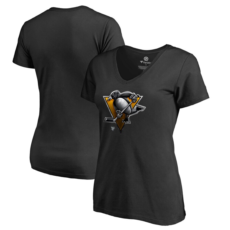 Pittsburgh Penguins - Tričko "Midnight Mascot" dámské - výstřih do V, černé