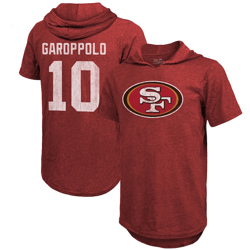 San Francisco 49ers - Tričko s kapucí "Name & Number" - Jimmy Garoppolo, červené, tri-blend