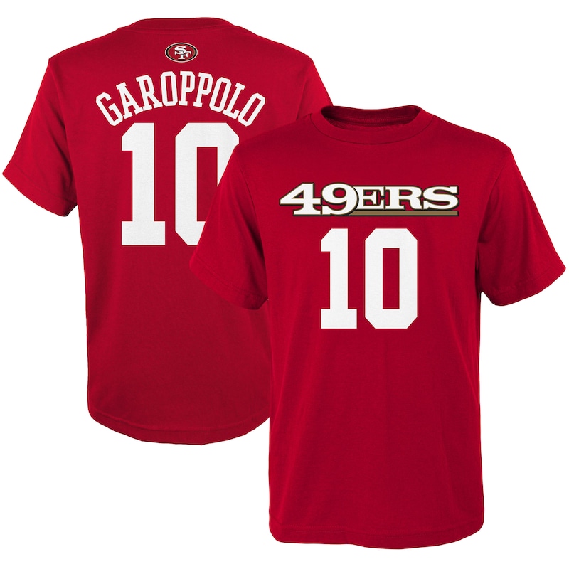 San Francisco 49ers - Tričko "Name & Number" dětské - Jimmy Garoppolo, červené, mainliner