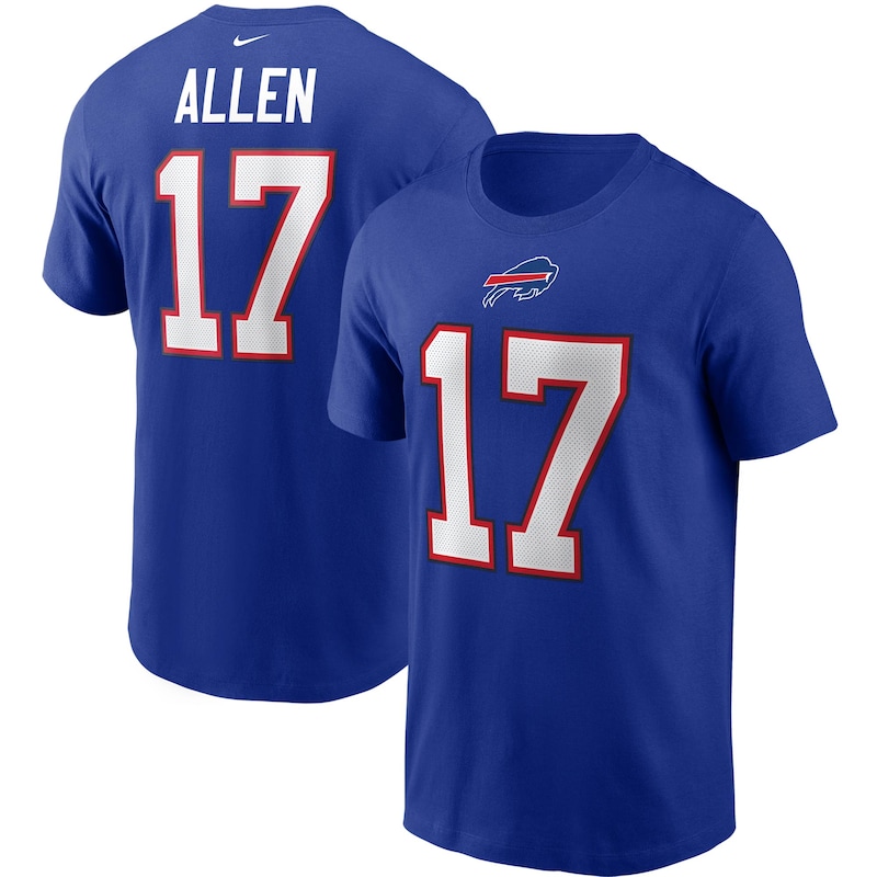 Buffalo Bills - Tričko "Name & Number" - Josh Allen, tmavě modré