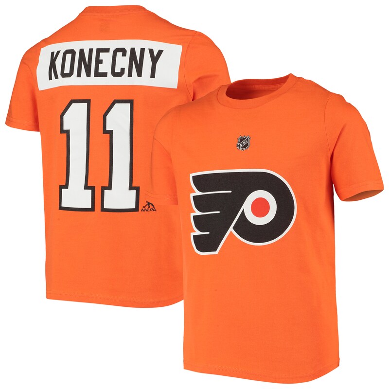 Philadelphia Flyers - Tričko "Name & Number" dětské - Travis Konecny, oranžové