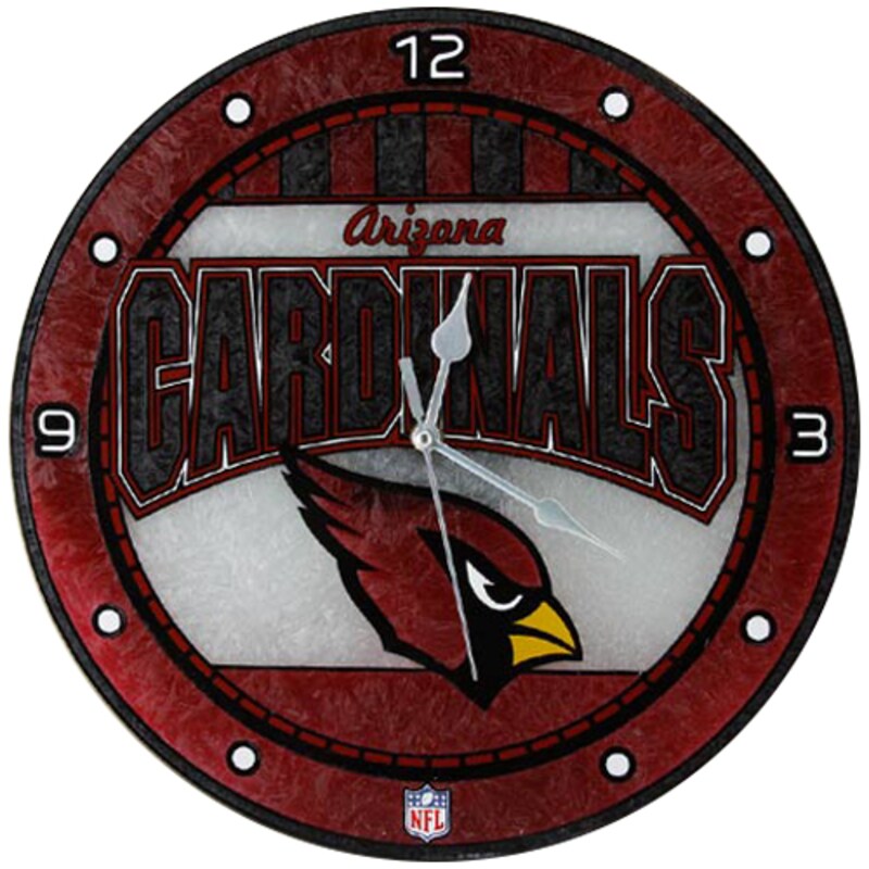 Arizona Cardinals - Hodiny nástěnné skleněné "Art" (30 cm)