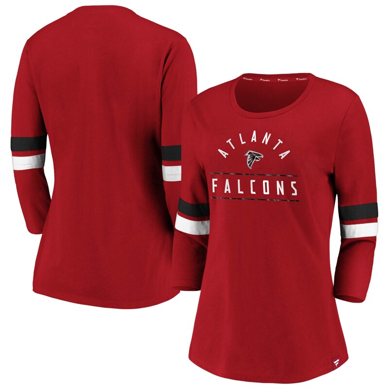 Atlanta Falcons - Tričko "Iconic" dámské - s pruhy, tříčtvrteční rukáv, černočervené