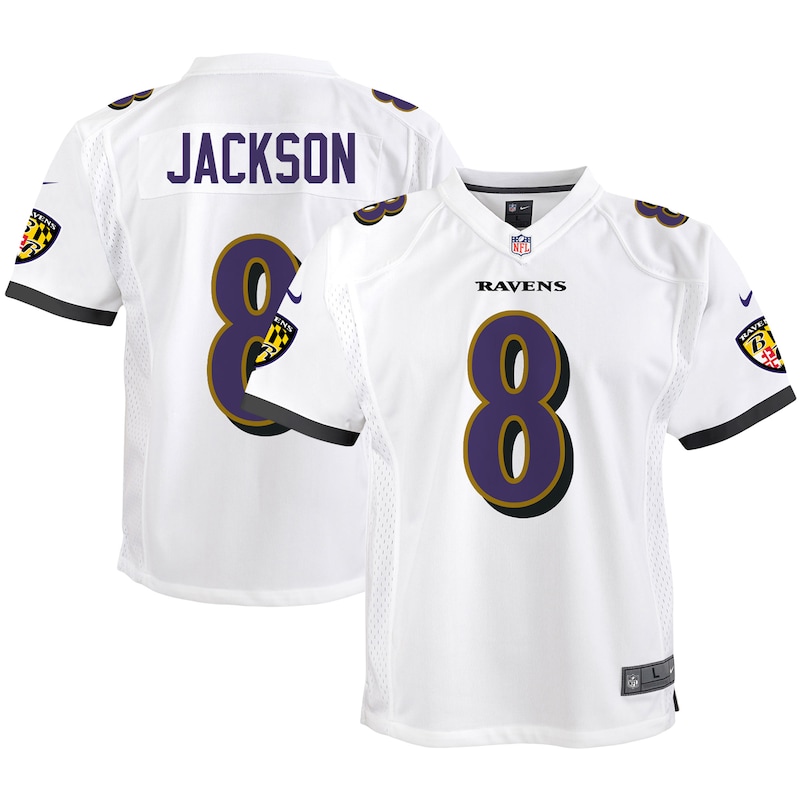 Baltimore Ravens - Dres fotbalový dětský - bílý, Lamar Jackson