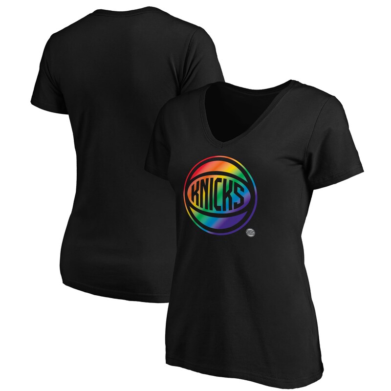 New York Knicks - Tričko "Pride Logo" dámské - výstřih do V, černé