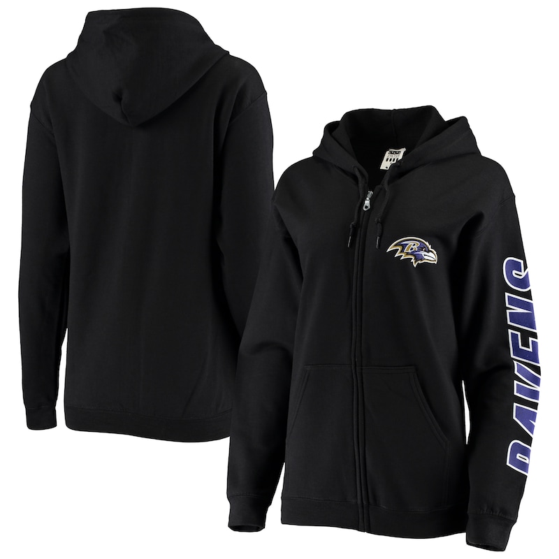 Baltimore Ravens - Mikina s kapucí dámská - černá, flísová, na zip