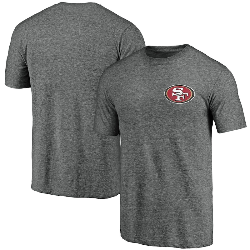 San Francisco 49ers - Tričko - žíhané, tri-blend, šedé