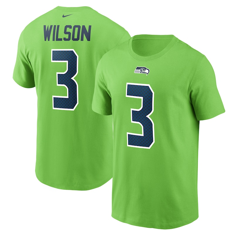 Seattle Seahawks - Tričko "Name & Number" - Russell Wilson, zelené