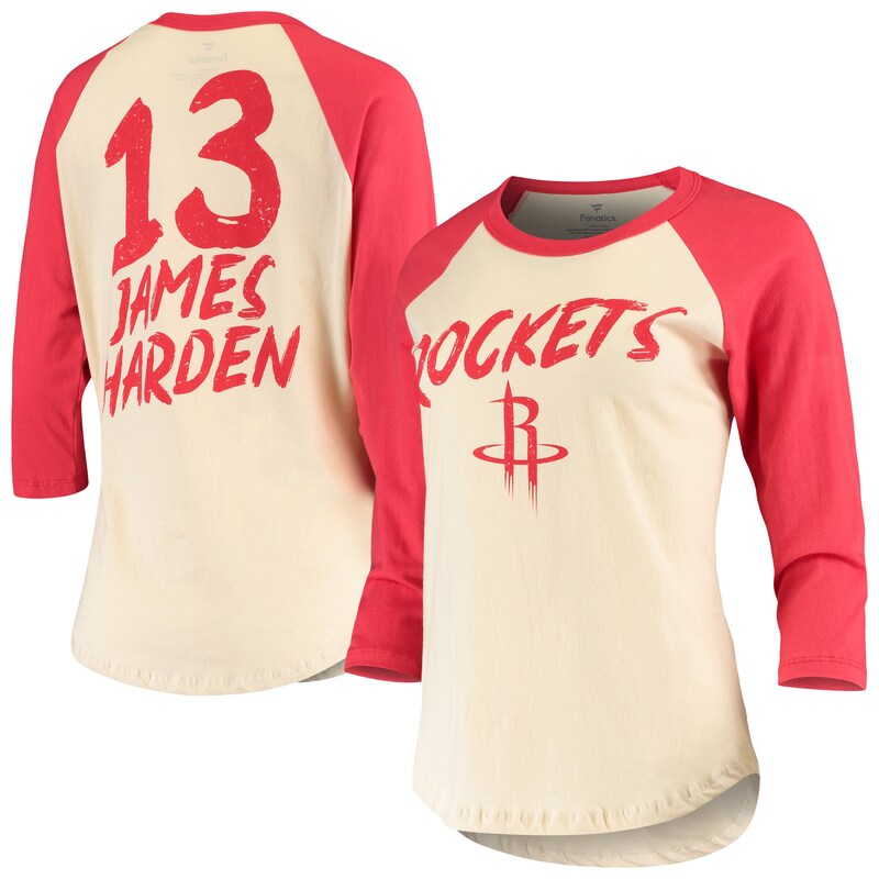 Houston Rockets - Tričko dámské - tříčtvrteční rukáv, James Harden, krémové, raglánové