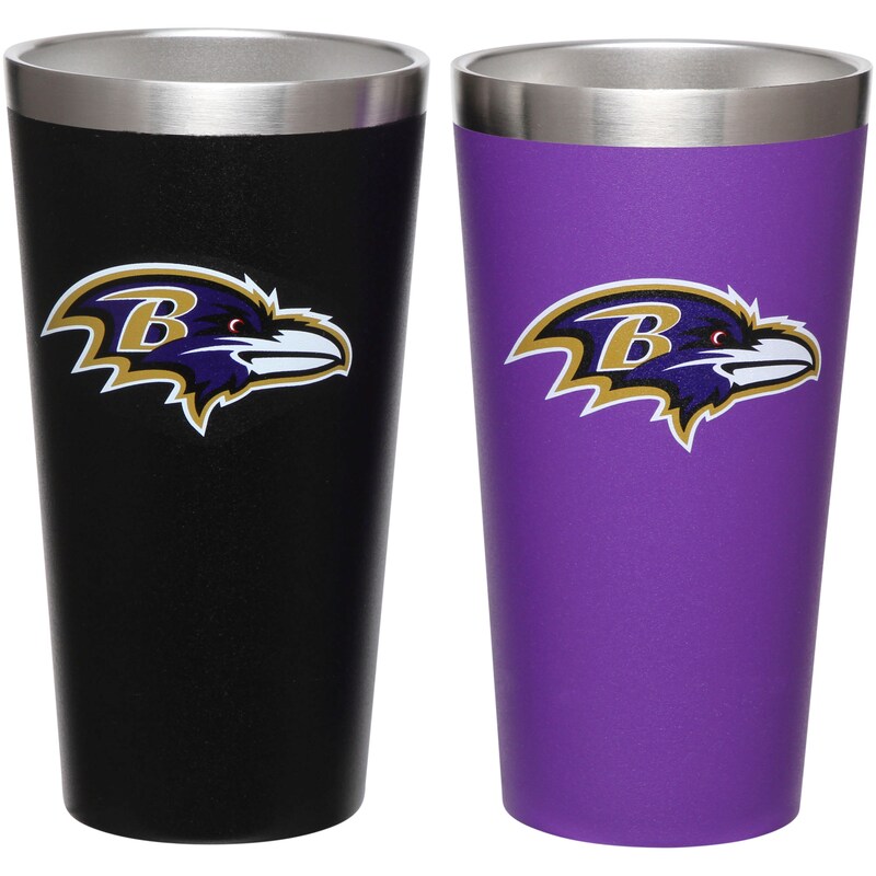 Baltimore Ravens - Sklenice (2 kusy) - nerezová, šedá