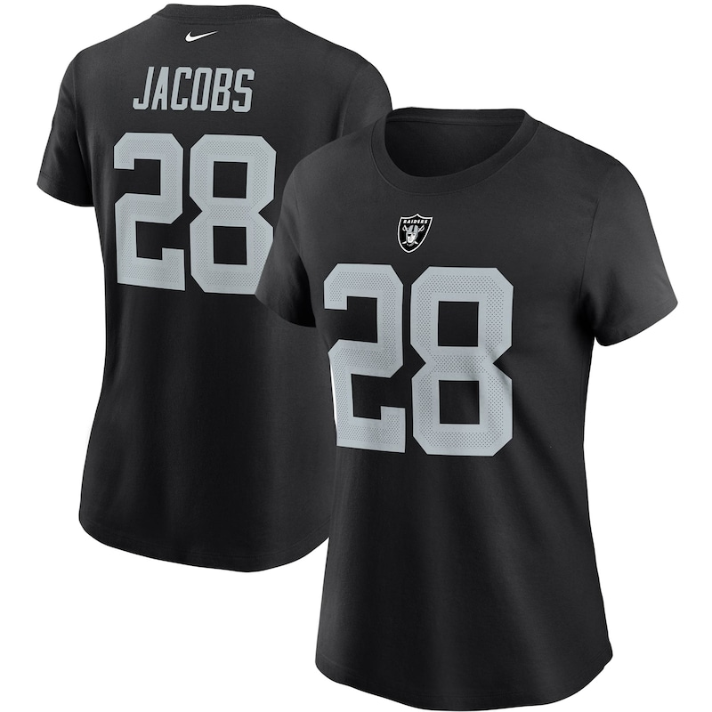 Las Vegas Raiders - Tričko "Name & Number" dámské - černé, Josh Jacobs