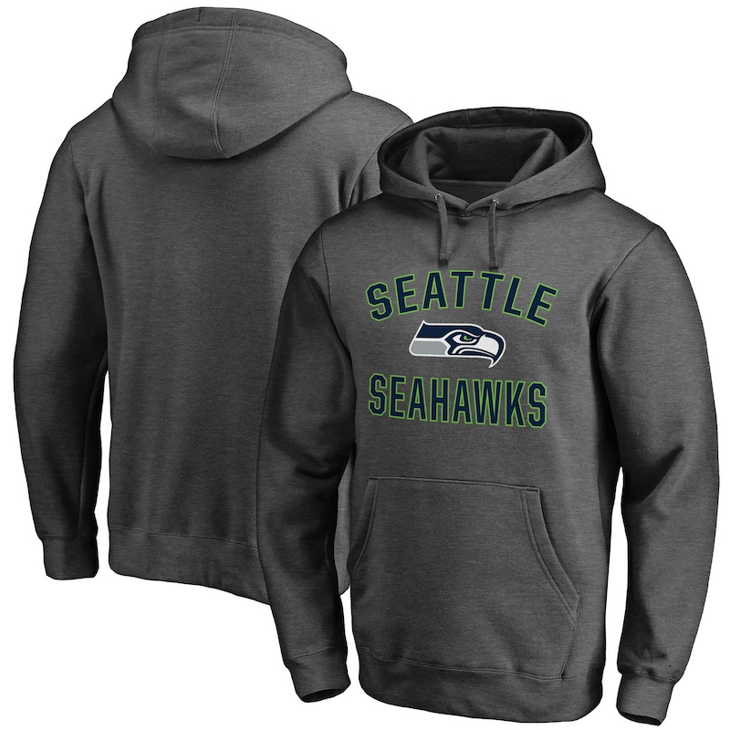 Seattle Seahawks - Mikina s kapucí "Victory Arch" - žíhaná, tmavě šedá