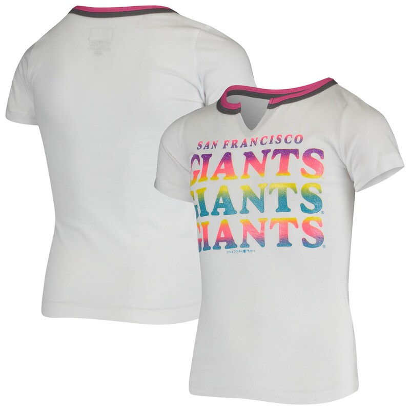 San Francisco Giants - Tričko "Rainbow Sparkles" pro předškoláky - bílé