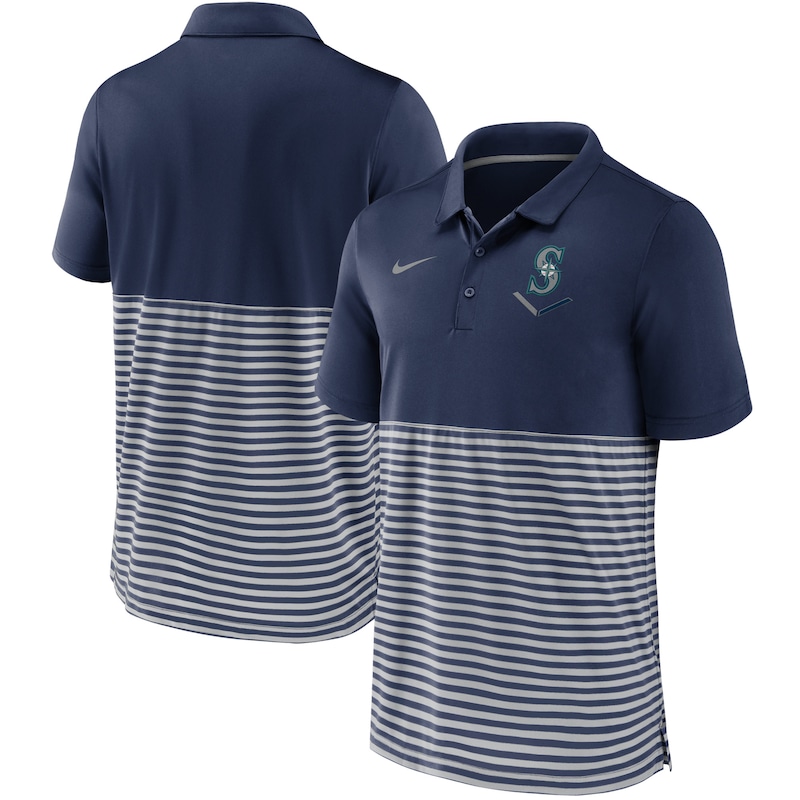 Seattle Mariners - Tričko s límečkem "Plate" - s pruhy, modrošedá, domácí