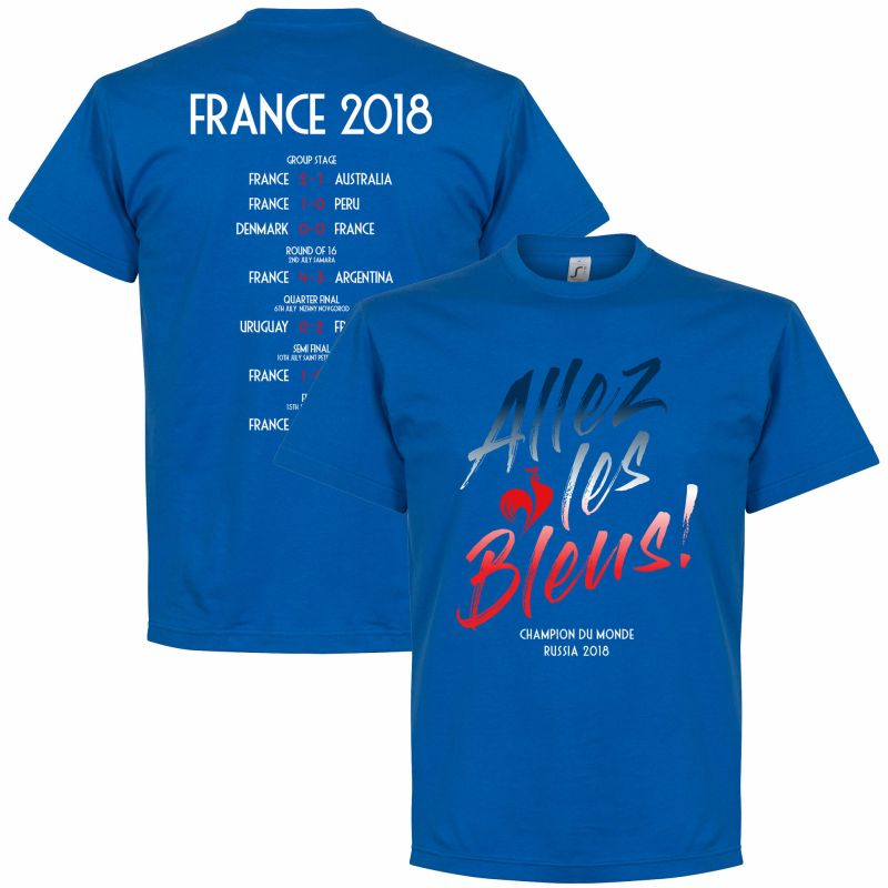 Francie - Tričko "Road To Victory" - Allez les Bleus, modré