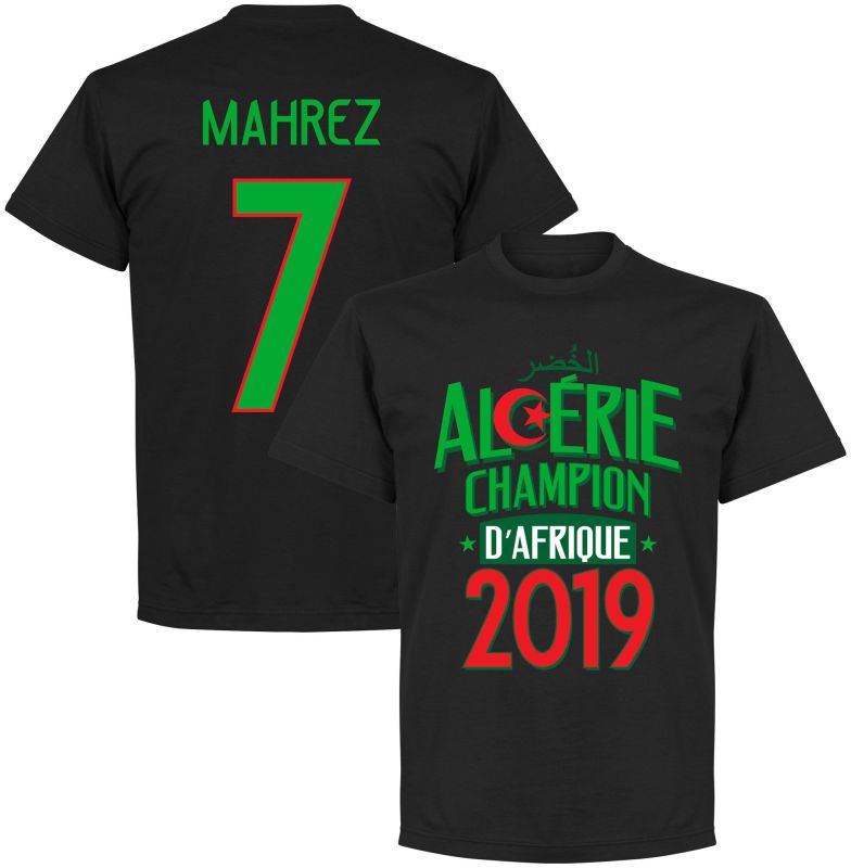 Alžírsko - Tričko - Africa Champions, číslo 7, Riyad Mahrez, černé