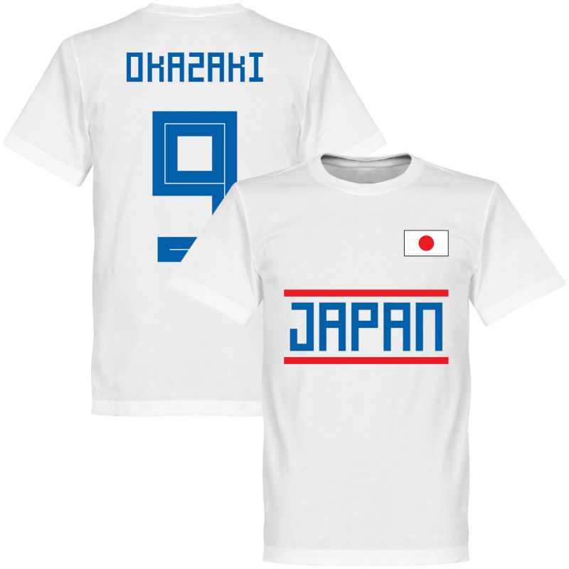 Japonsko - Tričko - bílé, číslo 9, Šindži Okazaki