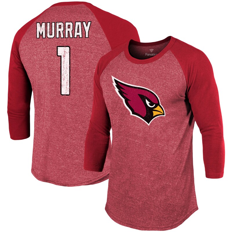 Arizona Cardinals - Tričko "Name & Number" - tri-blend, červené, Kyler Murray, tříčtvrteční rukáv, raglánové