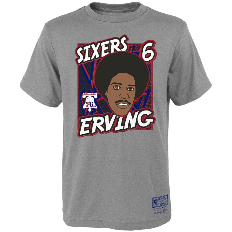 Philadelphia 76ers - Tričko "King of the Court" dětské - Julius Erving, šedé, Hardwood Classics