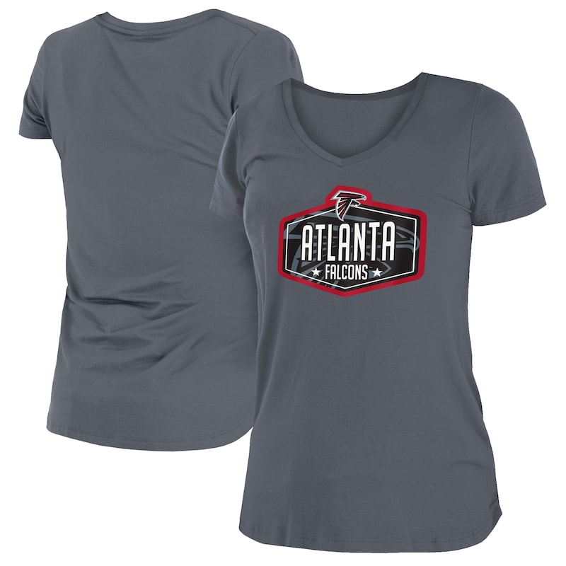 Atlanta Falcons - Tričko "Draft Hook" dámské - výstřih do V, šedé, 2021