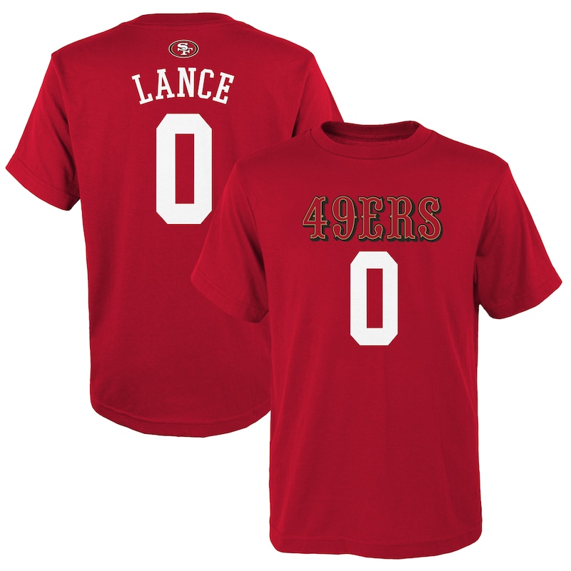 San Francisco 49ers - Tričko "Name & Number" dětské - červené, mainliner, Trey Lance