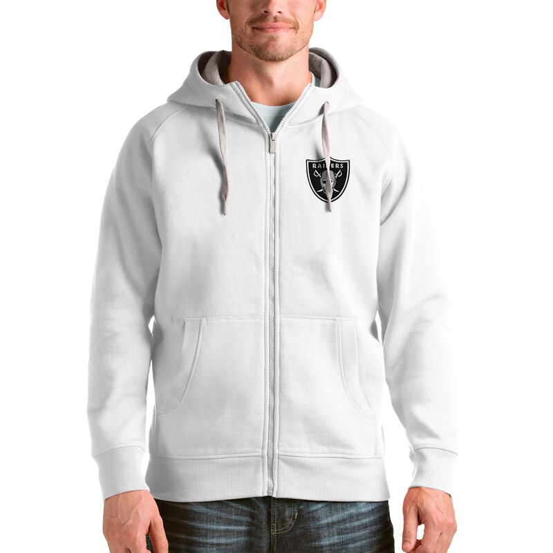 Las Vegas Raiders - Mikina s kapucí "Logo Victory" - na zip, bílá