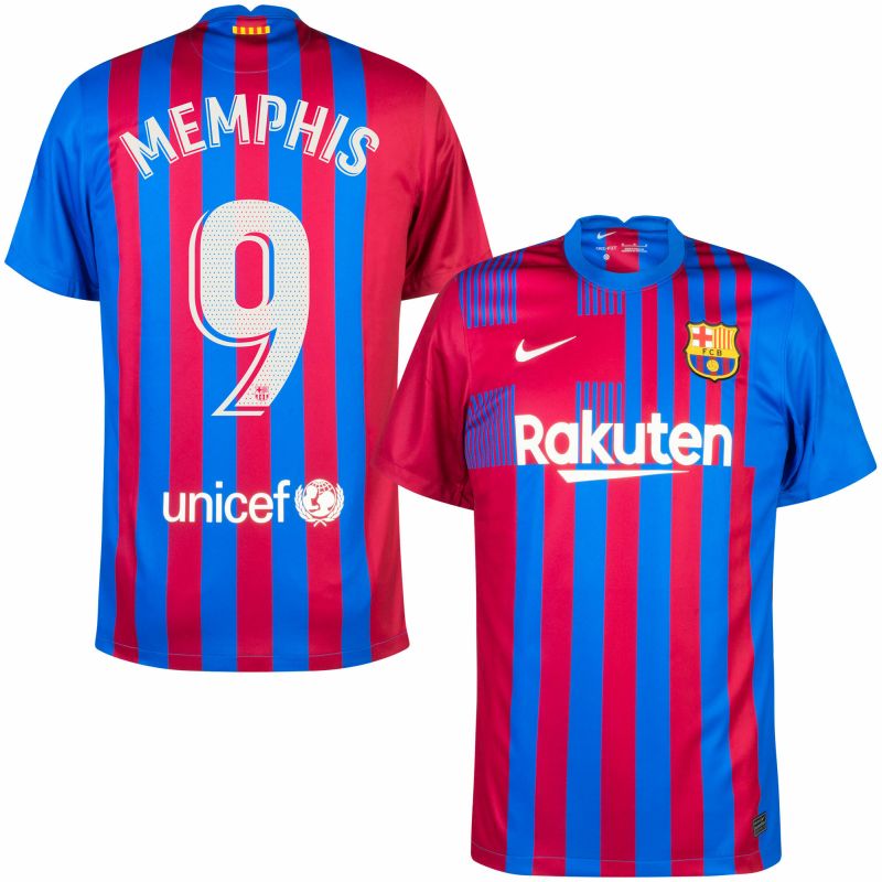 Barcelona - Dres fotbalový - sezóna 2021/22, oficiální potisk, Memphis Depay, domácí, číslo 9