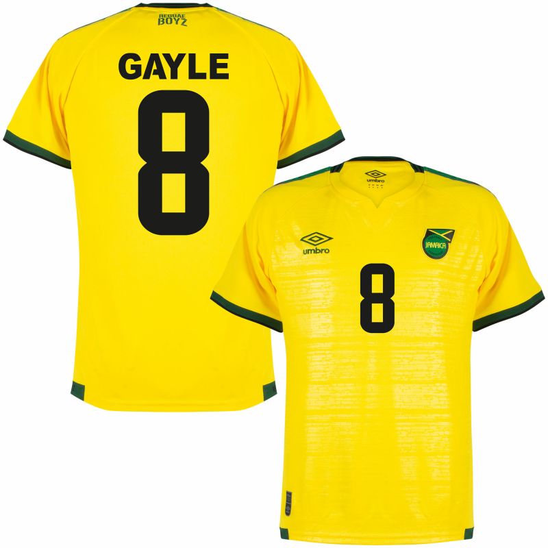 Jamajka - Dres fotbalový - sezóna 2021/22, Marcus Gayle, fan potisk, žlutý, domácí, číslo 8