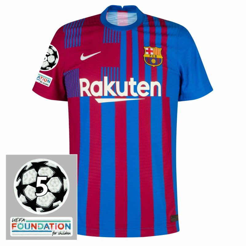 Barcelona - Dres fotbalový "Match" - sezóna 2021/22, loga 5x vítěz UCL, Dri-FIT ADV, modročervený, domácí