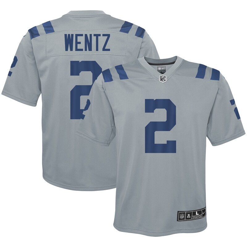 Men's Nike Carson Wentz Gray Indianapolis Colts Inverted Legend Jersey