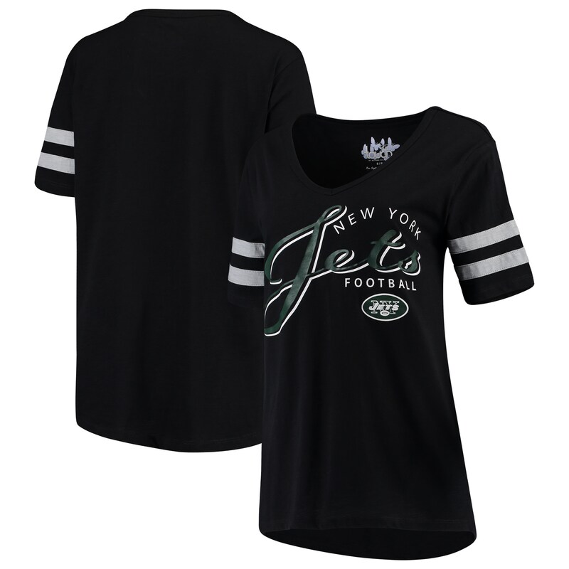 New York Jets - Tričko "Triple Play" dámské - výstřih do V, černé