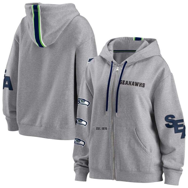 Seattle Seahawks - Mikina s kapucí dámská - na zip, šedá