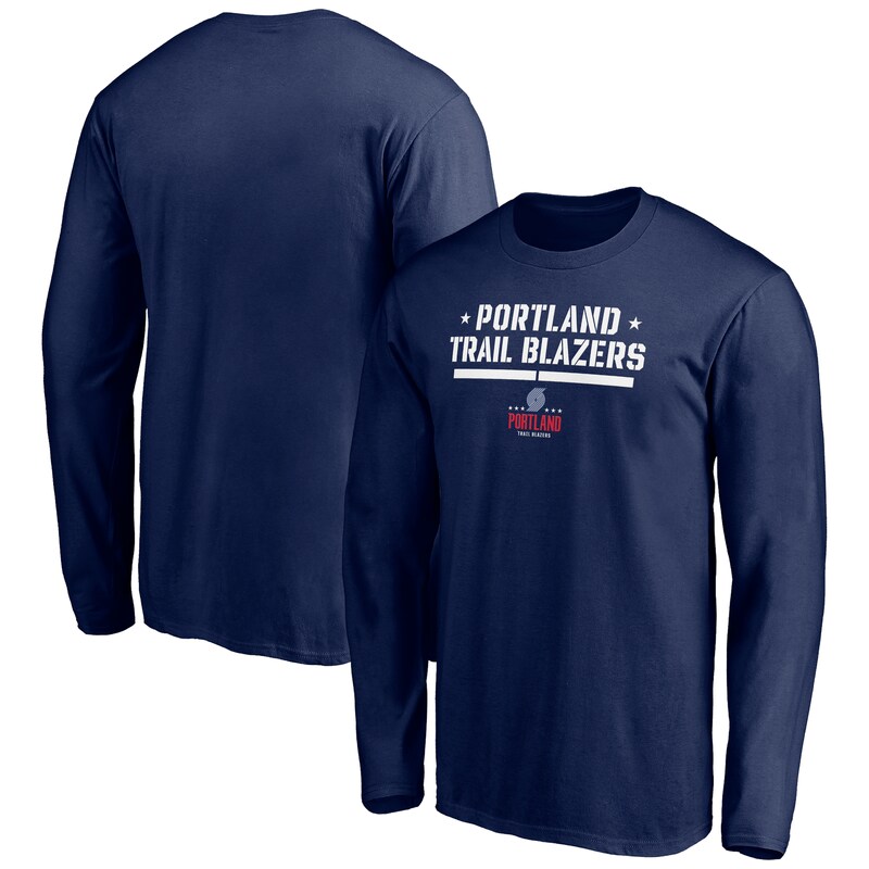 Portland Trail Blazers - Tričko "Hoops For Troops Trained" - dlouhý rukáv, námořnická modř