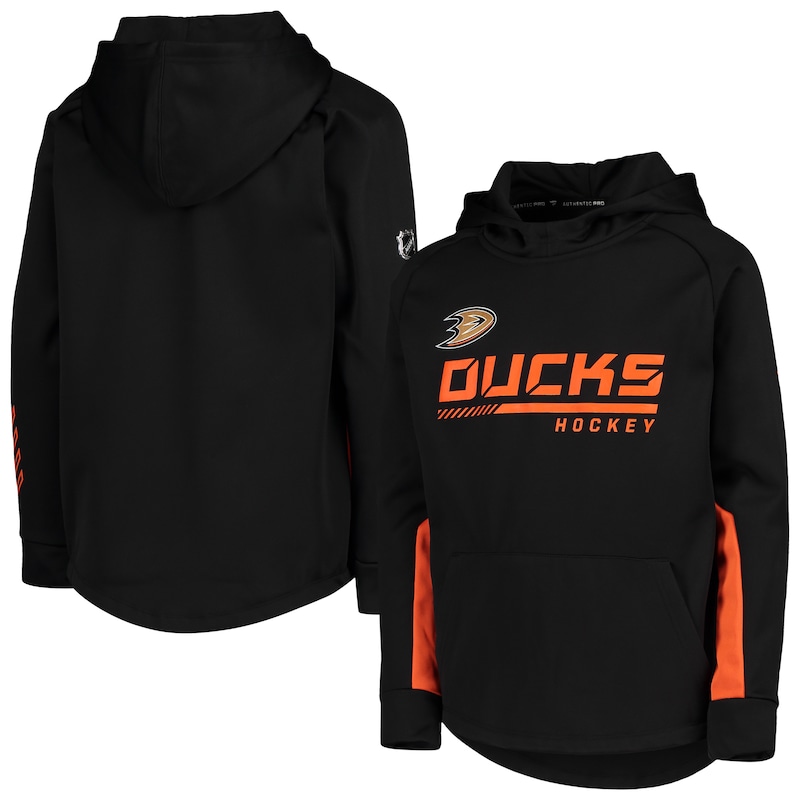Anaheim Ducks - Mikina s kapucí "Pro" dětská - raglánová, černá, autentická