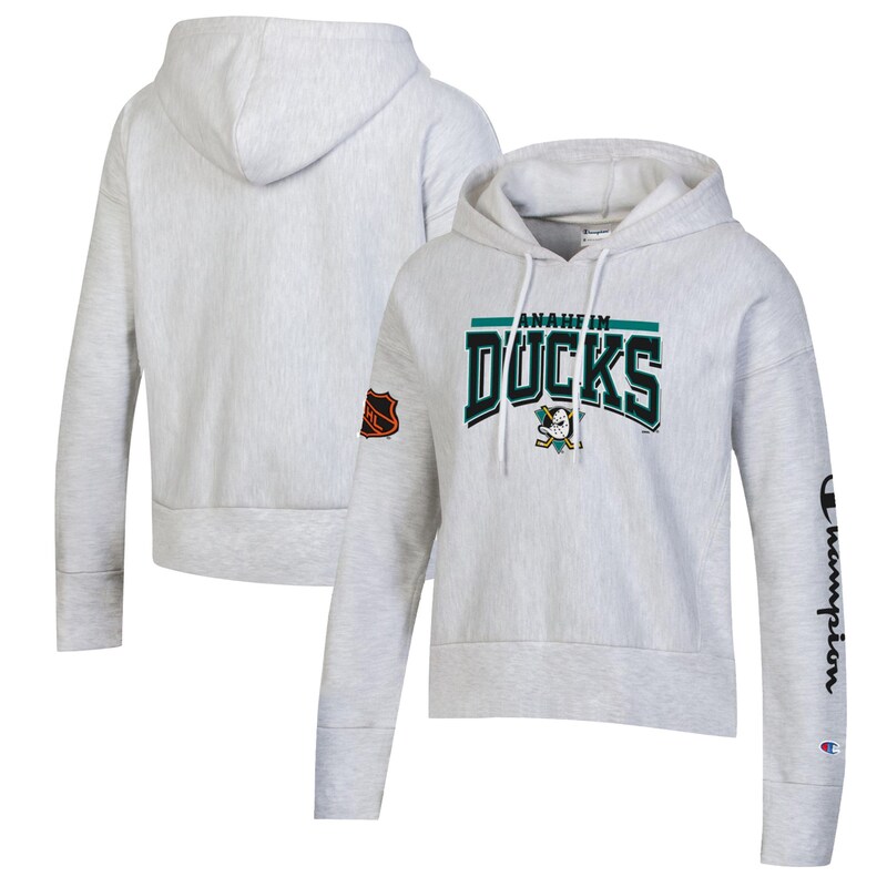 Anaheim Ducks - Mikina s kapucí "Champion Weave" dámská - žíhaná, obrácené barvy, šedá
