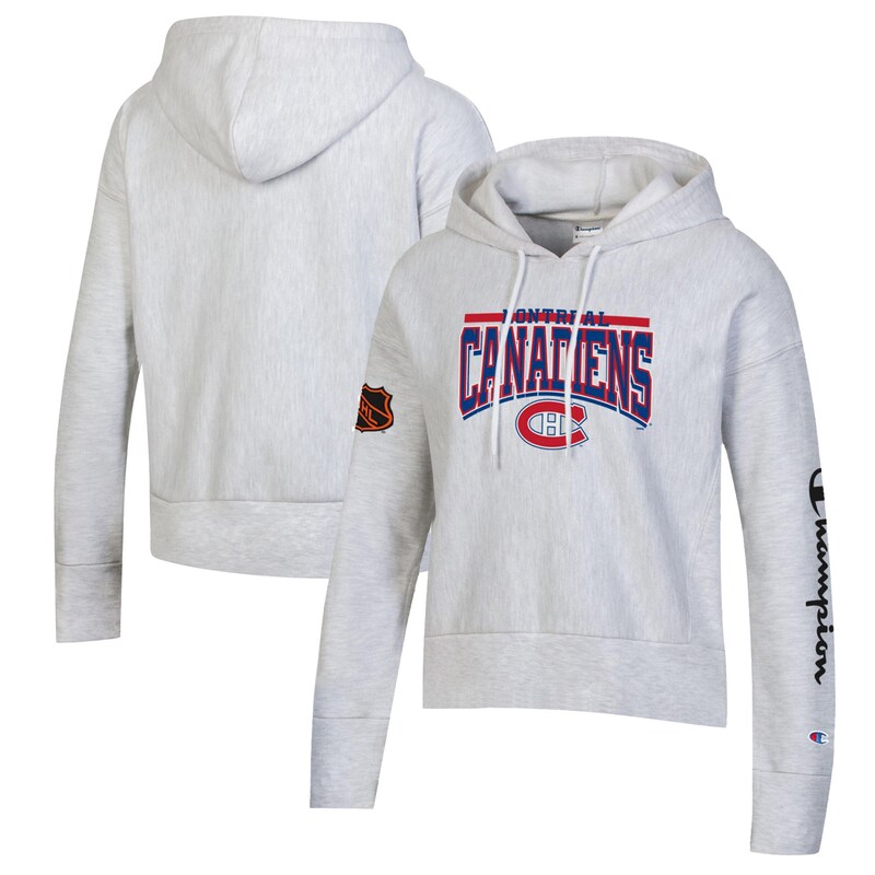 Montreal Canadiens - Mikina s kapucí "Champion Weave" dámská - žíhaná, obrácené barvy, šedá