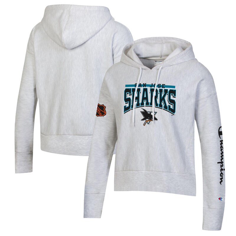 San Jose Sharks - Mikina s kapucí "Champion Weave" dámská - žíhaná, obrácené barvy, šedá